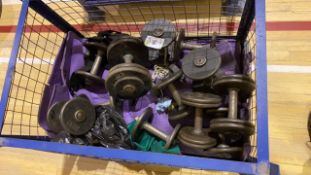 Assortment of metal dumbbells