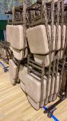 Foldable chairs on rack