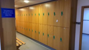 Room of 3 tier lockers