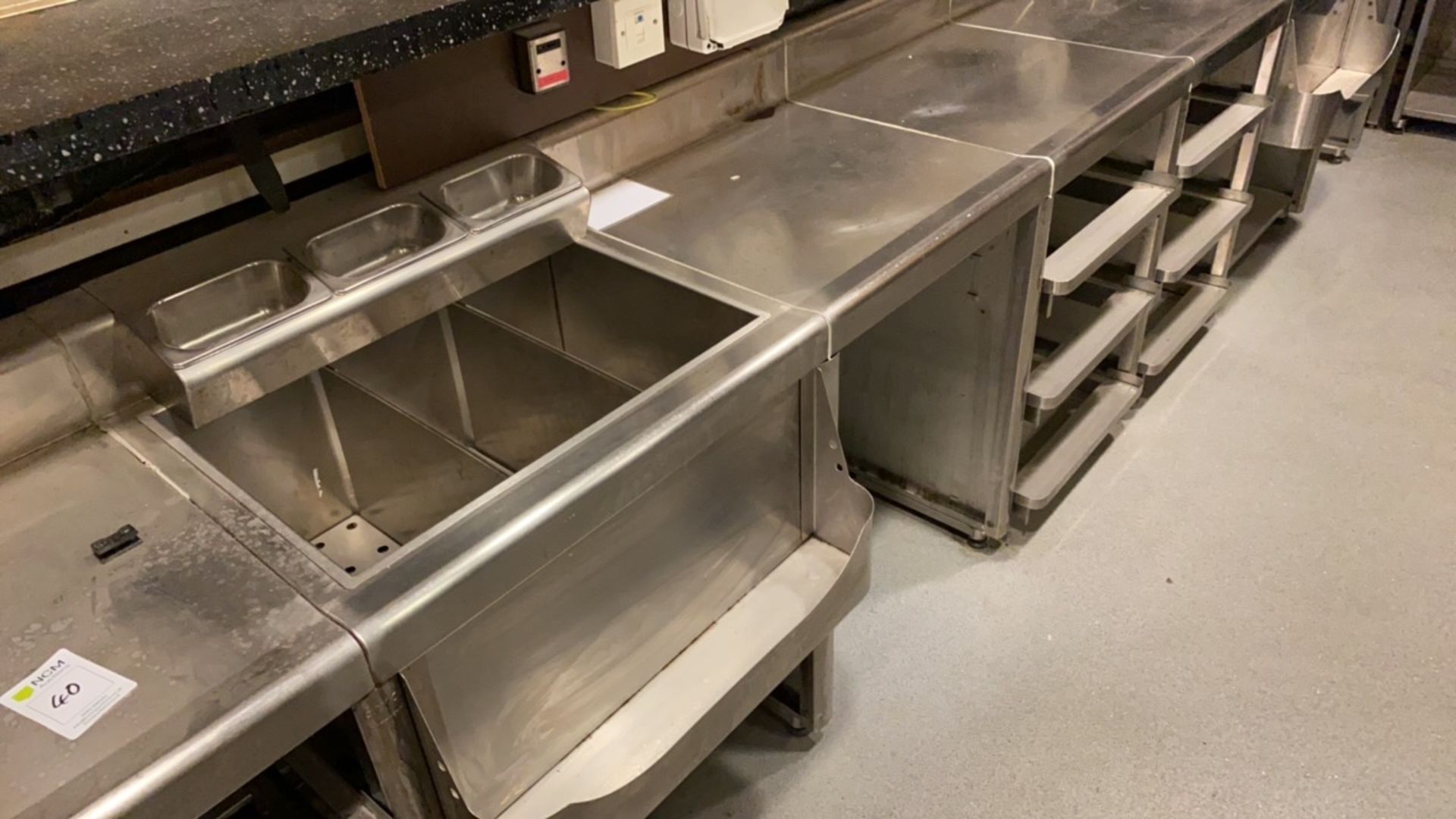 Large stainless steel preparation station with sin - Image 2 of 6