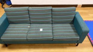 Green tri-striped sofa