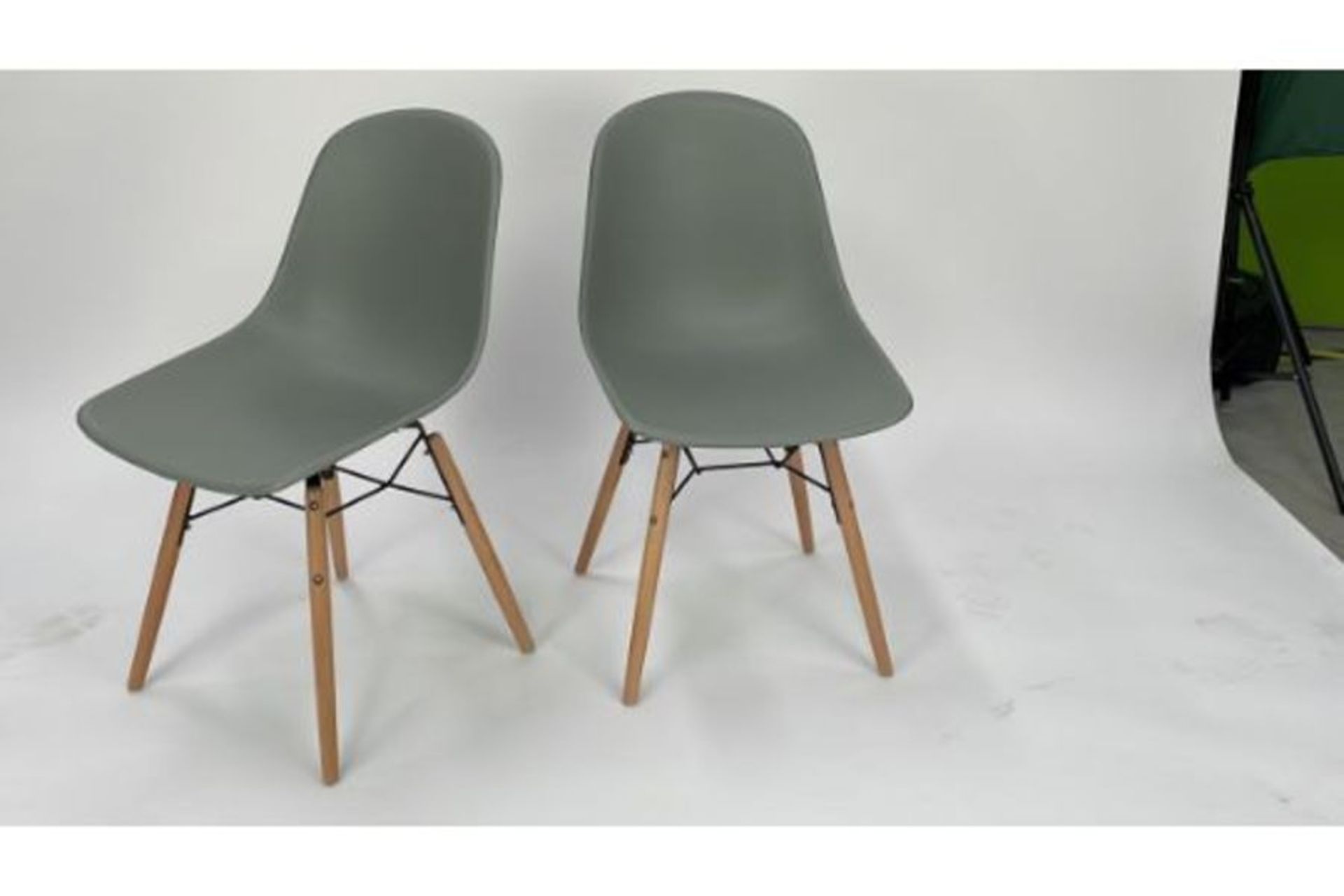 Moss Grey Dining Chairs - Image 2 of 2