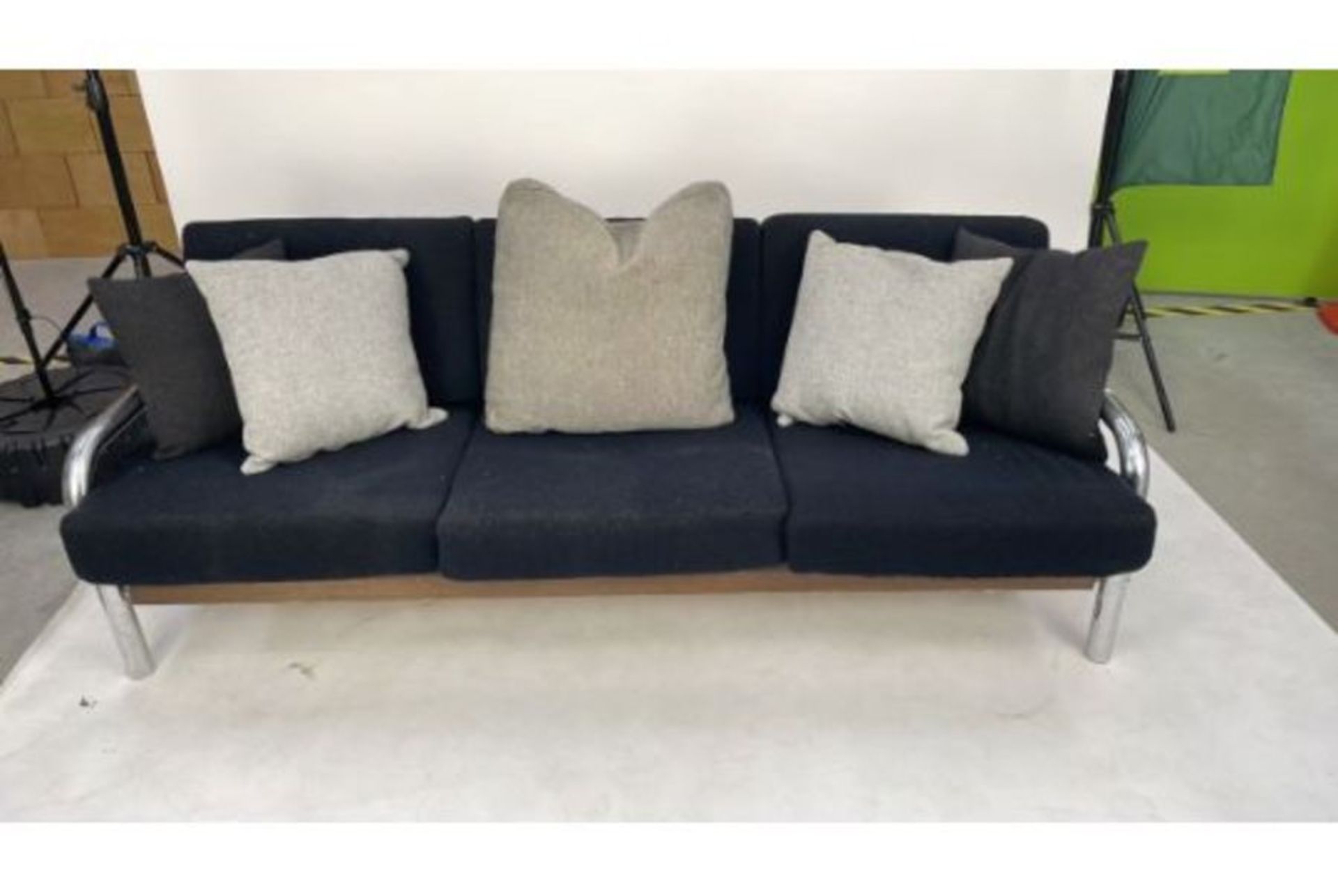 Three Seater Black Sofa