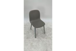 Painted Timber Leg Grey Fabric Chair