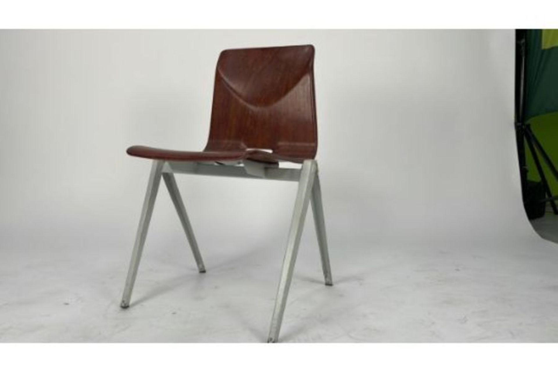 Thur Op Seat Stackable Chair In Mahogany Resin