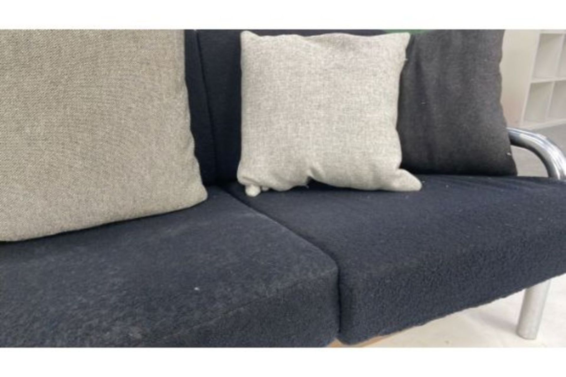 Three Seater Black Sofa - Image 2 of 4