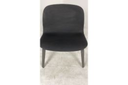 Painted Timber Legs Black Fabric Chair