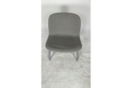 Painted Timber Legs Grey Fabric Chair
