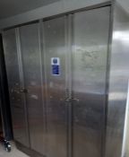 Two stainless steel storage cupboards