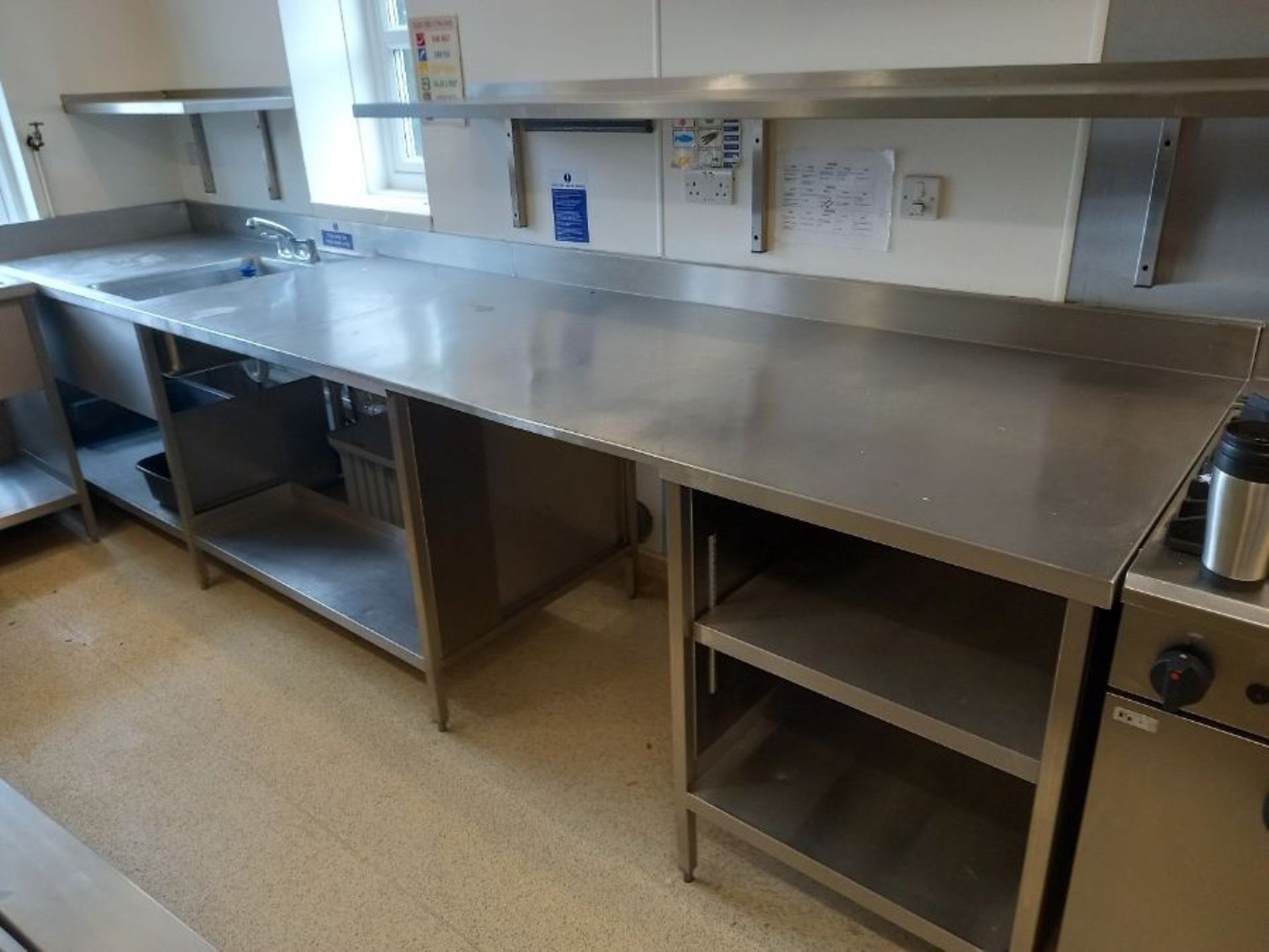 Stainless steel work top unit