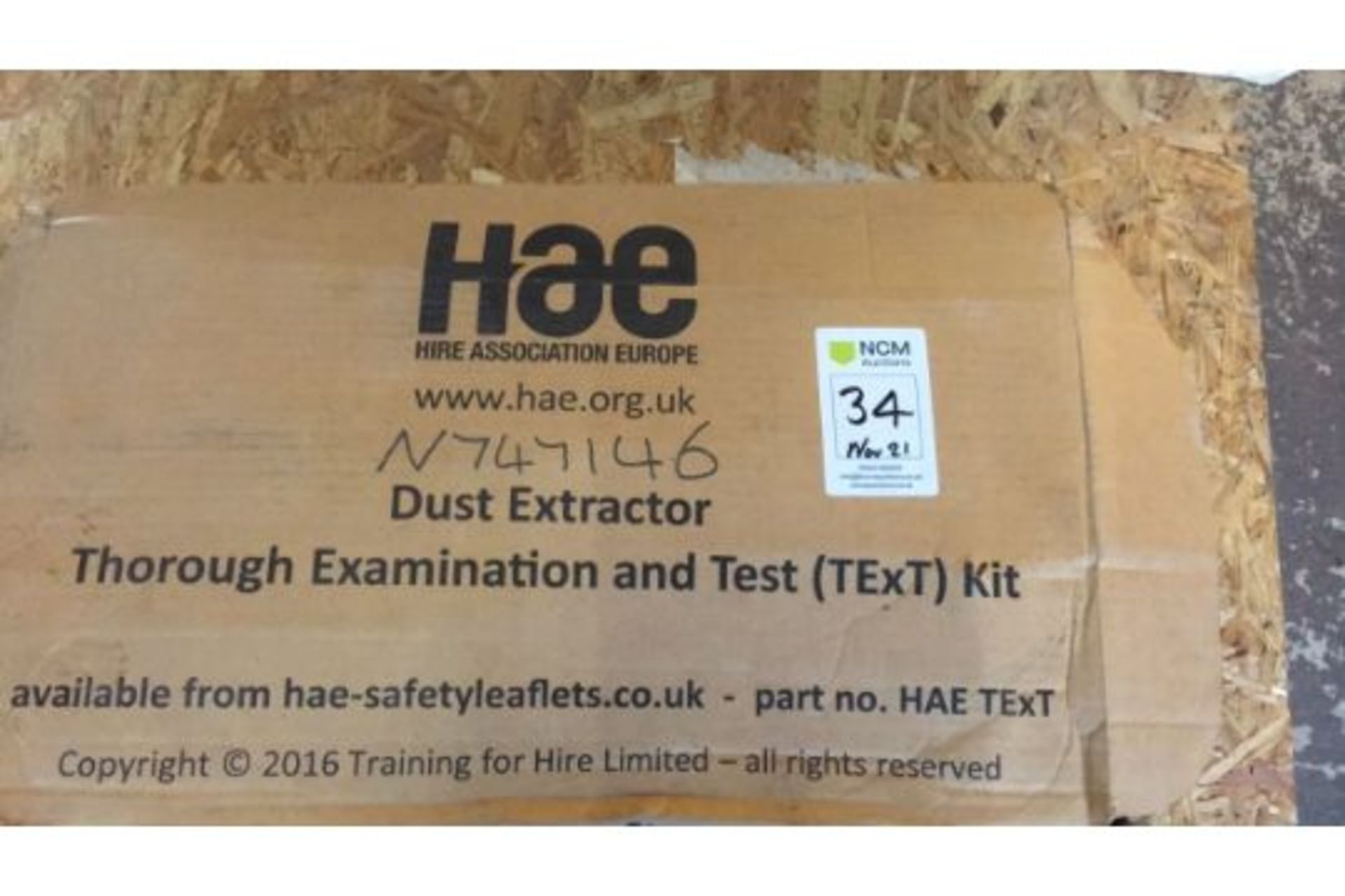 HAE TExT kit, Dust Extractor Trough Examination & Test kit (N747146) - Image 2 of 2