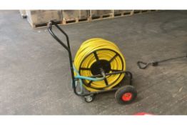 Heavy duty trolley mounted hose reel