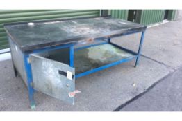 Benchmaster Steel framed work bench with locker