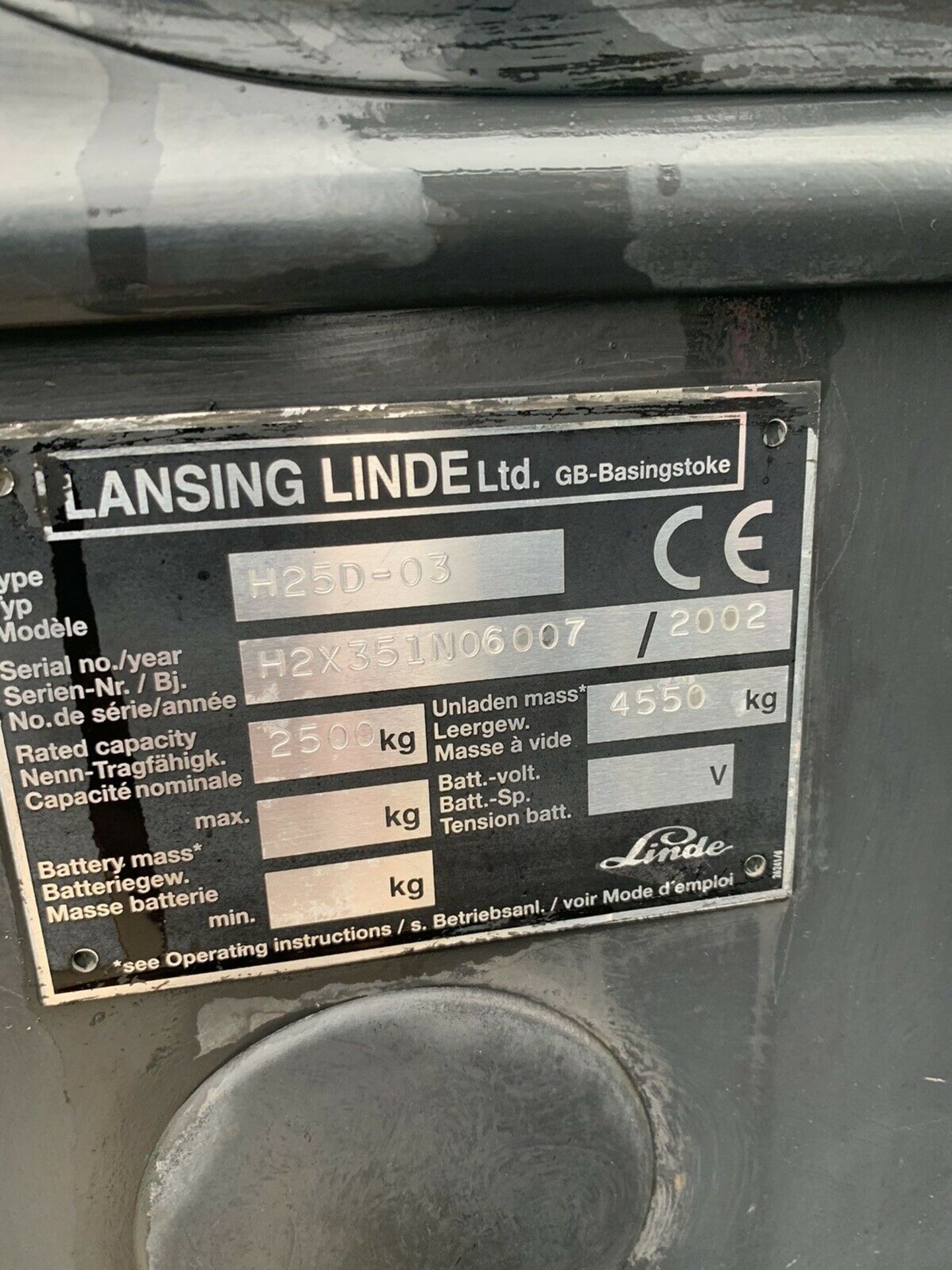 Linde 2.5 Tonne Diesel Forklift Container Spec - Image 5 of 7