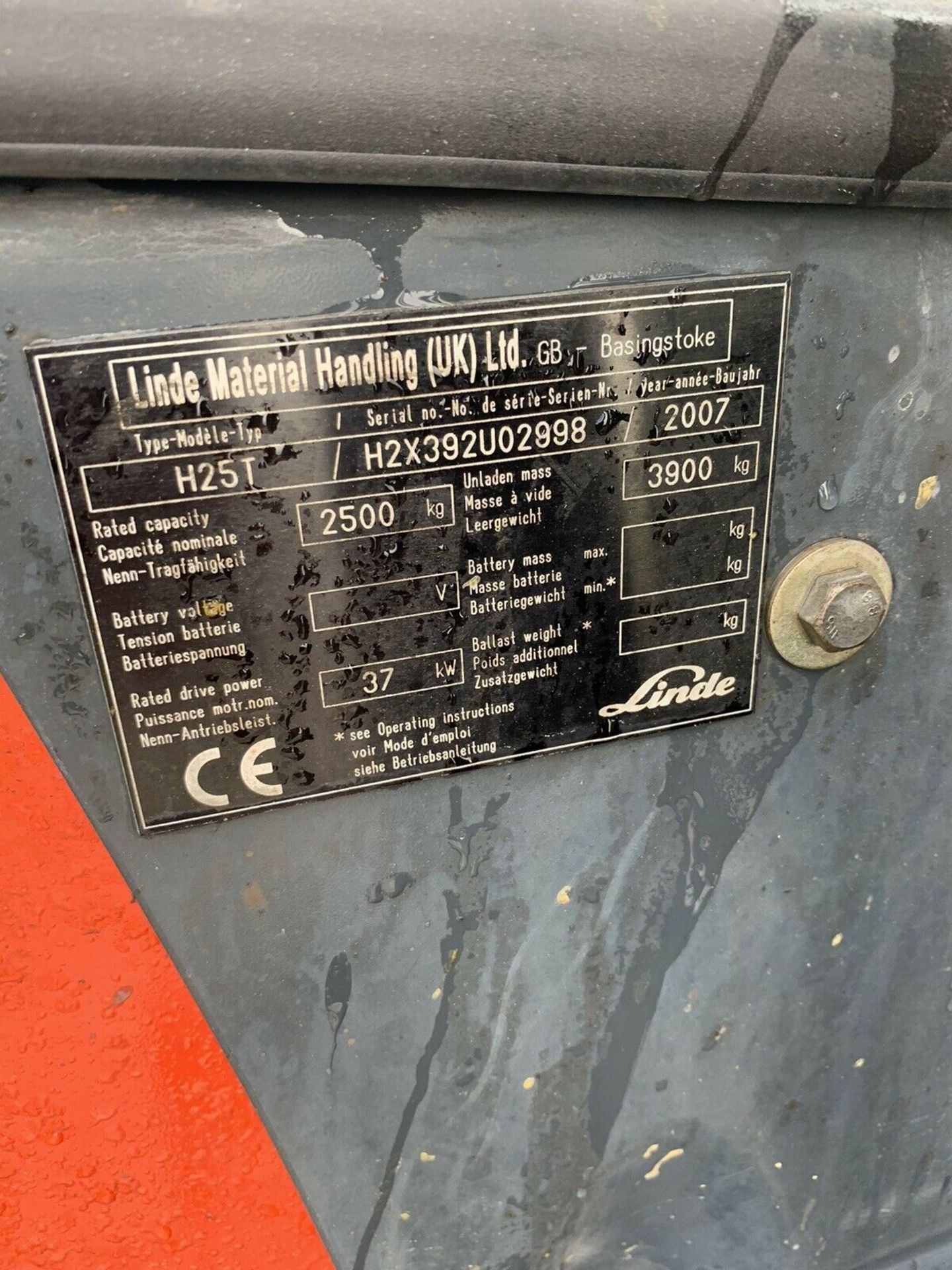 Linde H25 Gas Forklift - Image 2 of 2