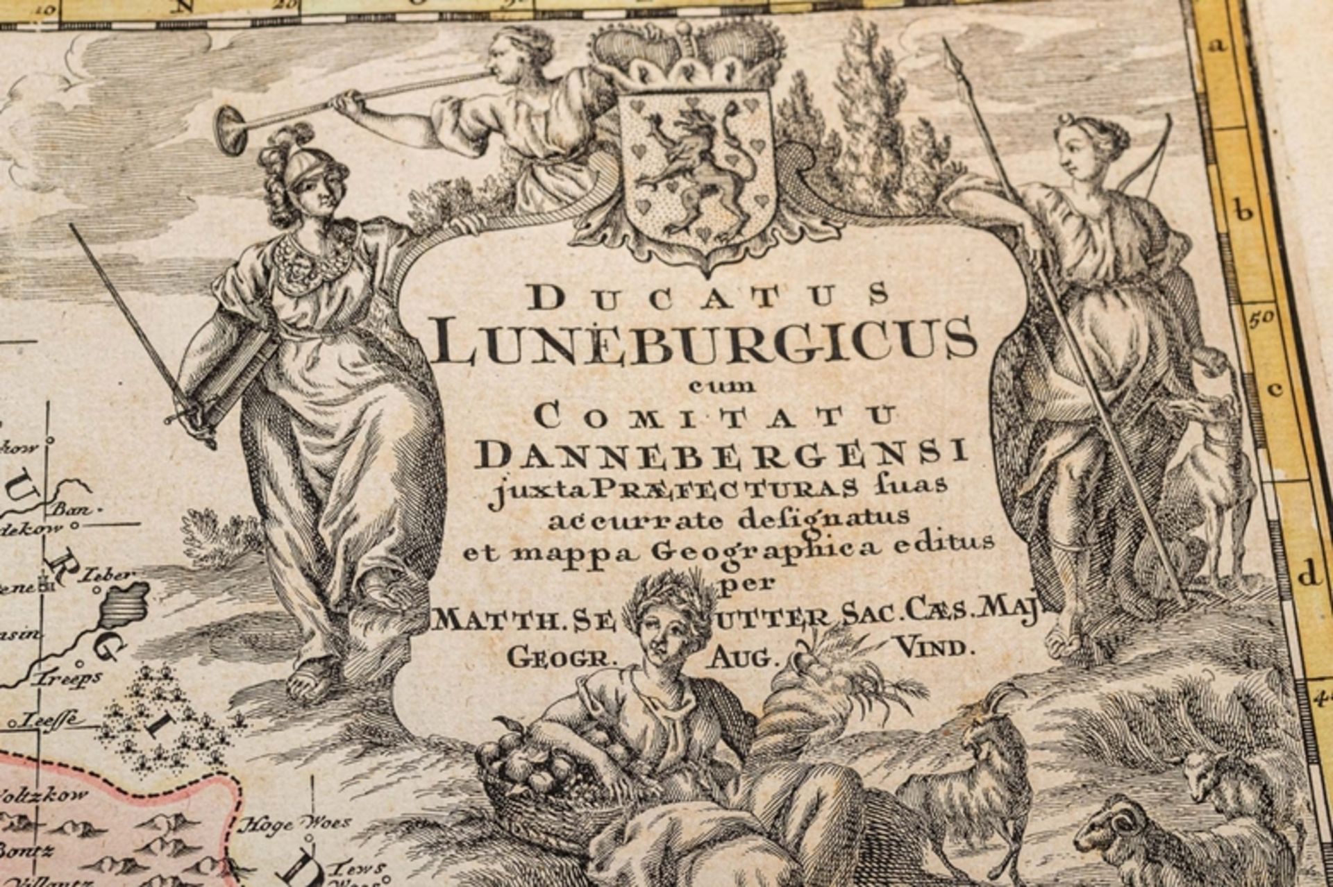 "DUCATUS LUNEBURGICUS..." ungerahmte, handkolorierte Kupferstichkarte des Matth - Image 7 of 11