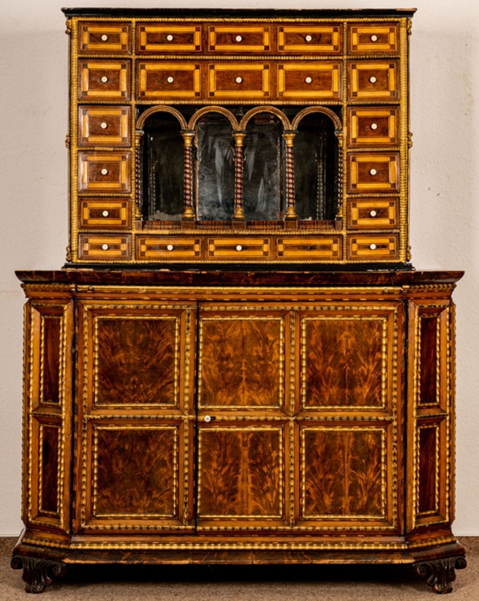 Antiker Kabinettschrank, italienisches Renaissance-Möbel des 17./18. Jhds., mit - Image 2 of 66