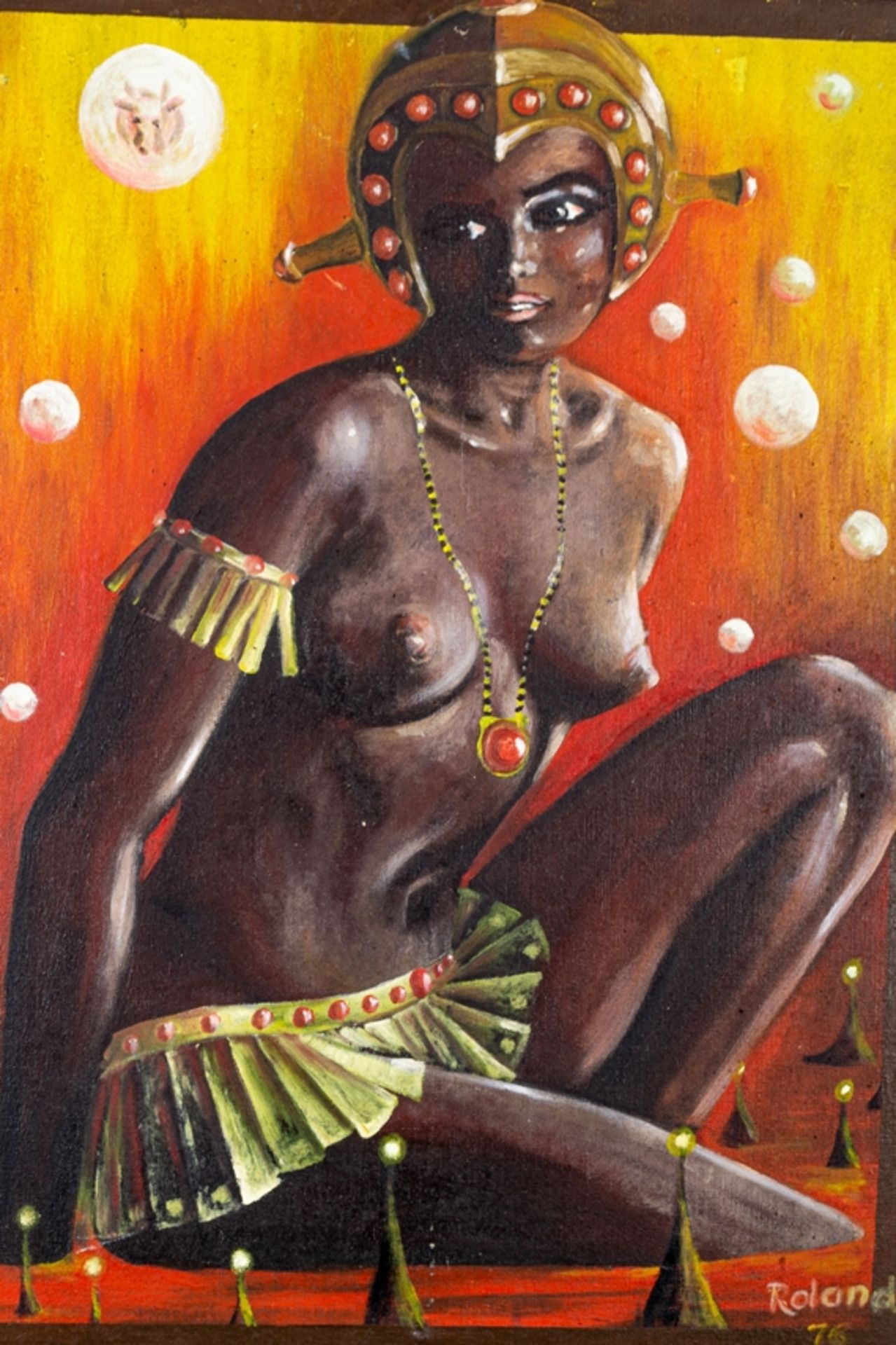 "Afrikanische Schönheit - Göttin der Lava", gemalt von Roland Schultz in Fanadi - Bild 3 aus 7