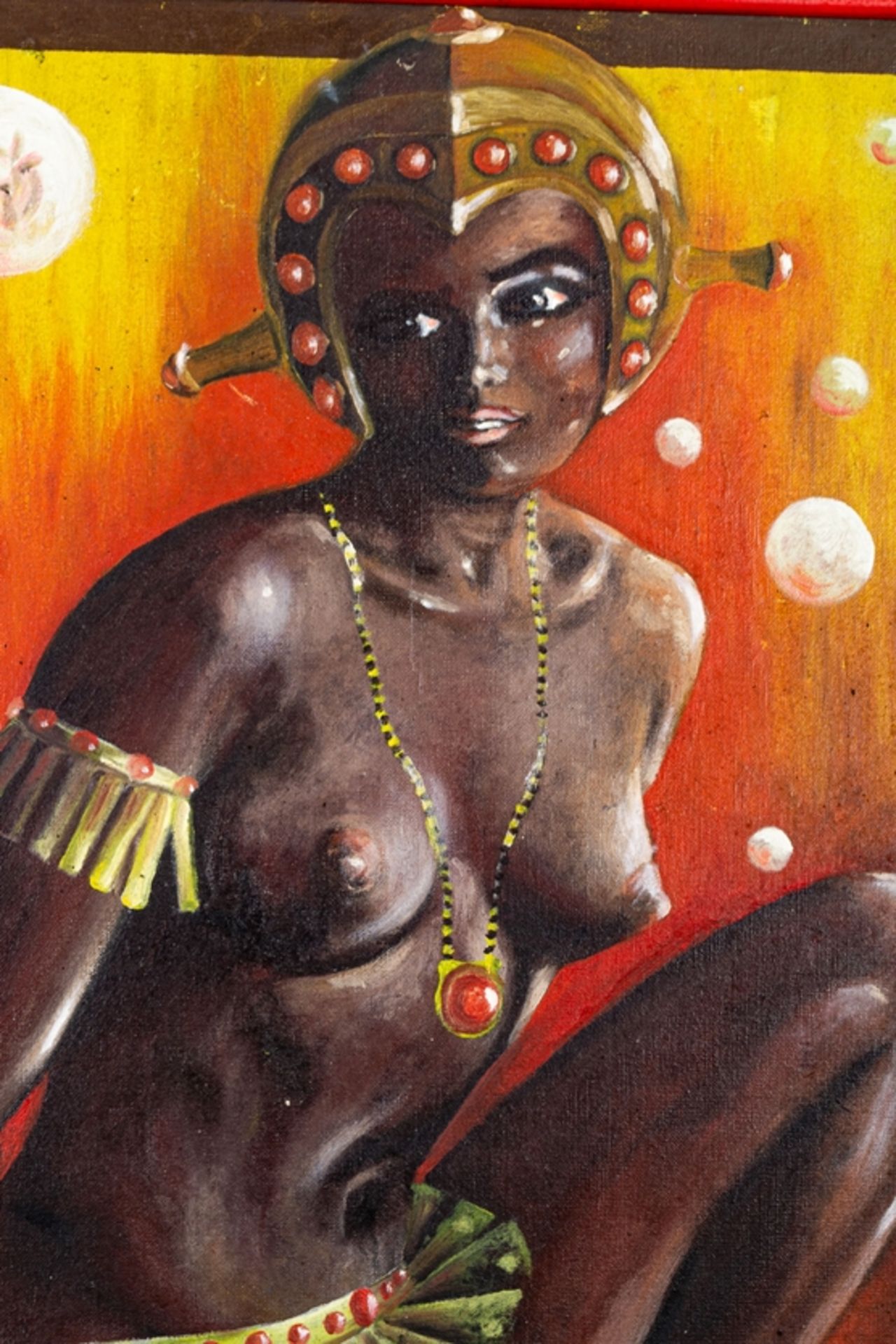 "Afrikanische Schönheit - Göttin der Lava", gemalt von Roland Schultz in Fanadi - Image 4 of 7