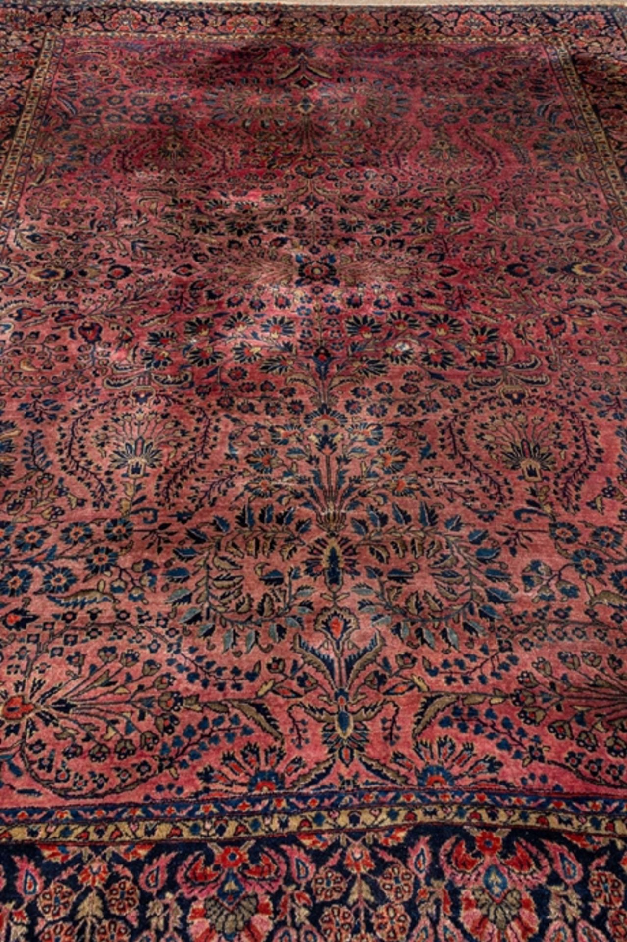 Antiker SAROUGH-Teppich, sog. "amerikanischer Sarough", ca. 266 x 348 cm, stärk - Bild 2 aus 12