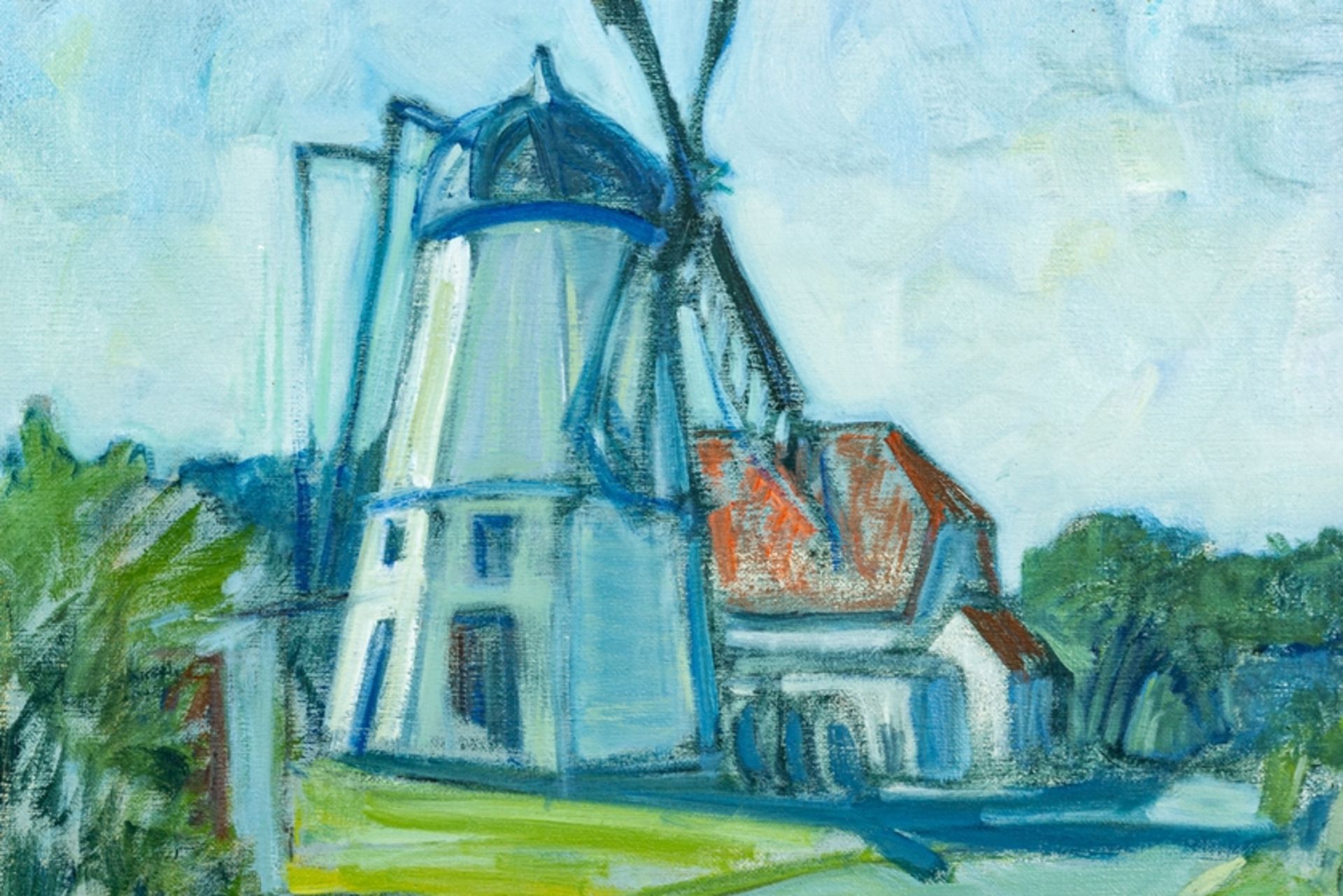 "Windmühle", Gemälde des Paul Baak (1912 - 1994) von 1989, ca. 50 x 60 cm, Scha - Image 3 of 4