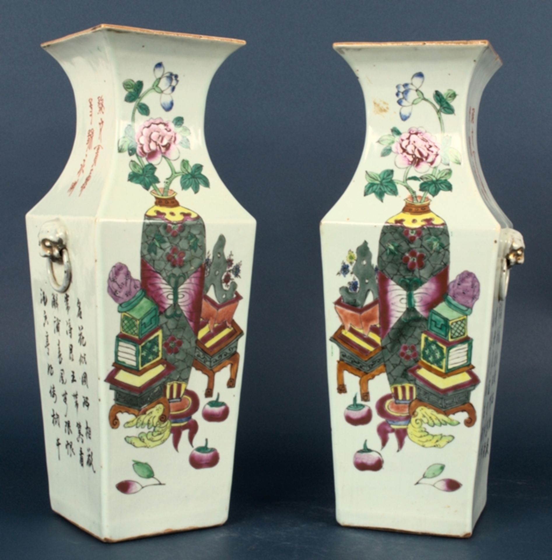 Paar antiker "Hochzeits"-Vasen, China Qing-Dynastie aus Regierungszeit des Kais - Image 11 of 34