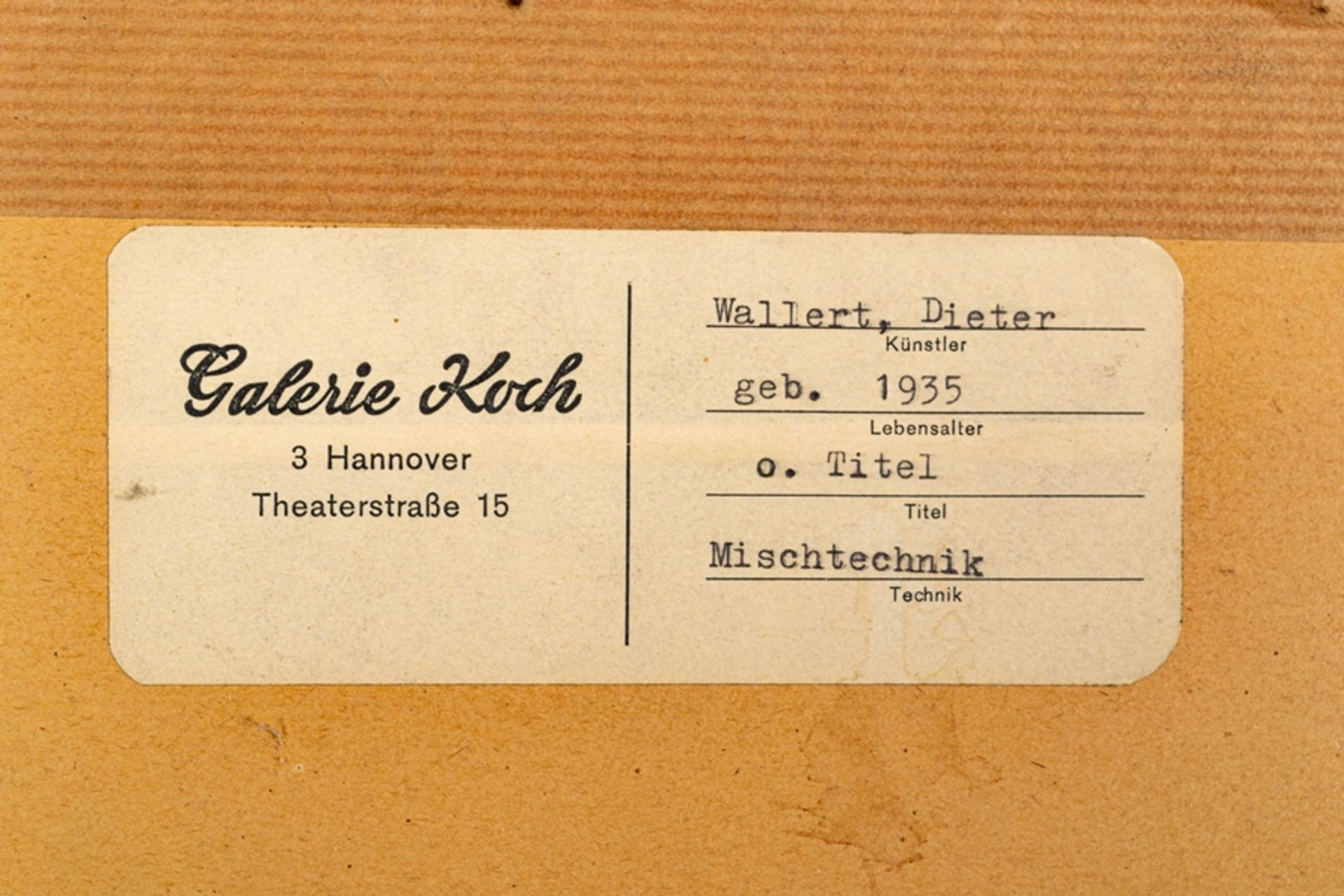 "Abstrakte Komposition" des Dieter WALLERT (Zoppot 1935 - 1988 Düsseldorf), war - Bild 6 aus 7