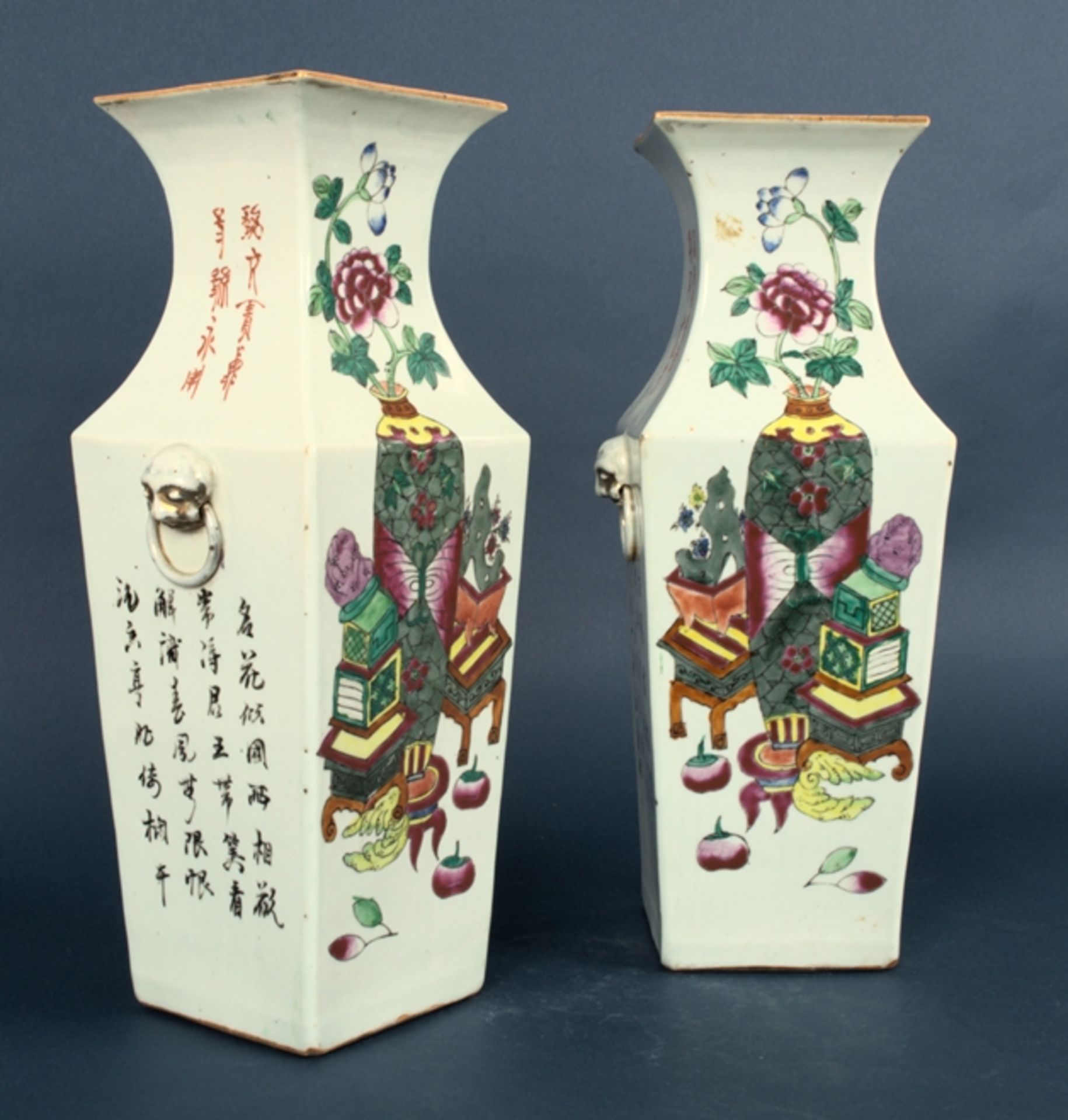 Paar antiker "Hochzeits"-Vasen, China Qing-Dynastie aus Regierungszeit des Kais - Image 12 of 34