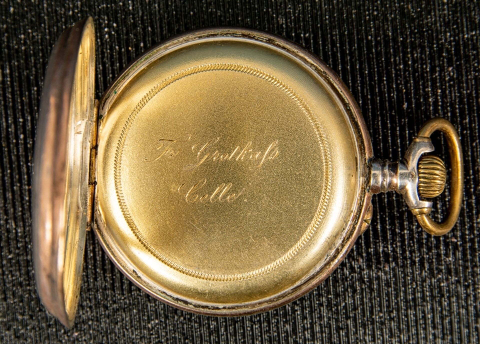 Offene Herrentaschenuhr um 1900/ 20, ungeprüftes Werk mit Handaufzug, läuft an. - Image 4 of 6