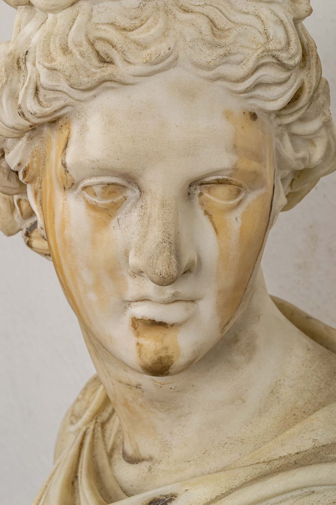 "APOLLO"; antike Marmorbüste des Gottes Apollo von Belvedere, Italien Ende 19. - Image 11 of 19