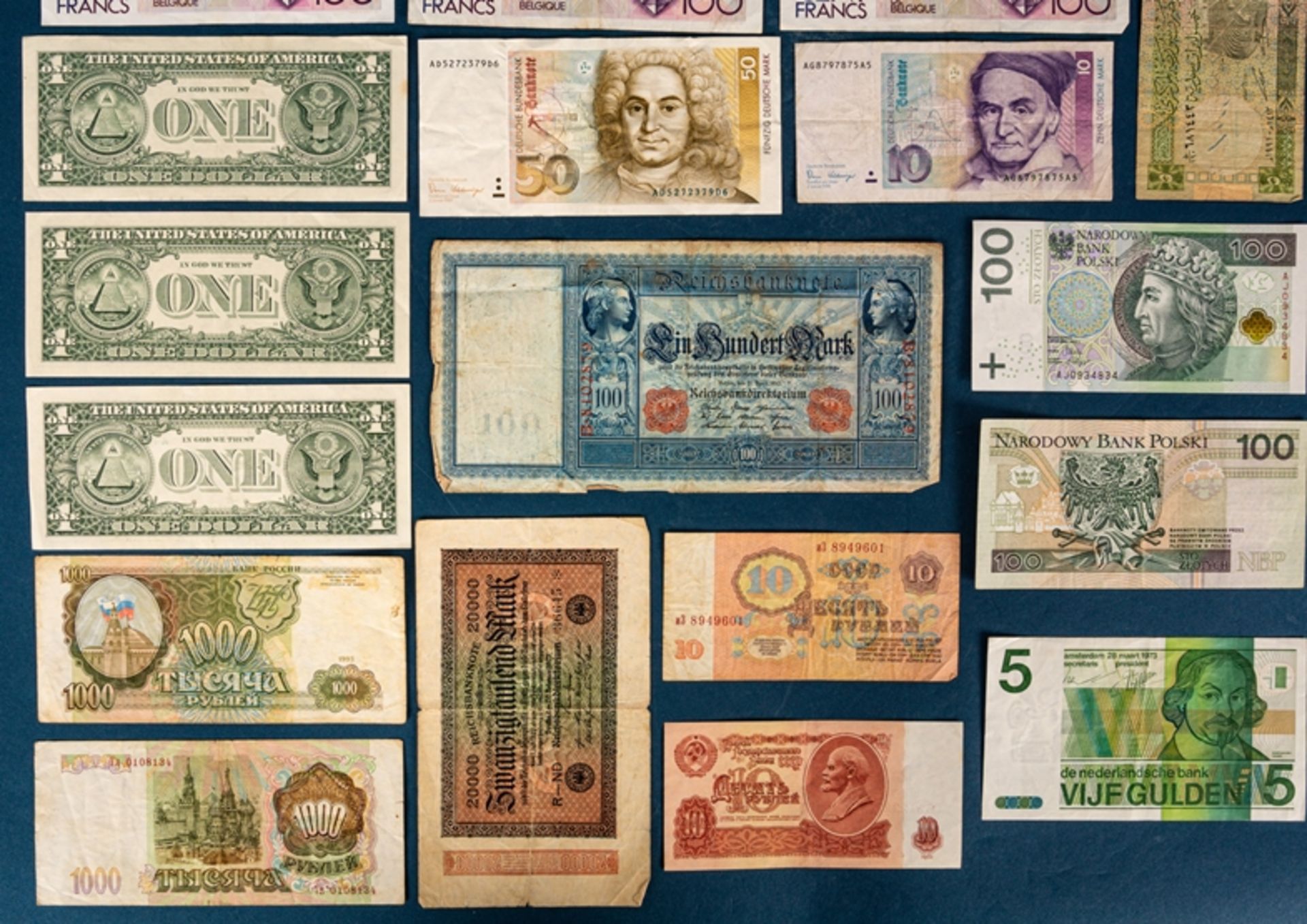 Sammlung von 20 versch. "Banknoten aus aller Welt" u. a. China, Russland, BRD, - Bild 2 aus 3