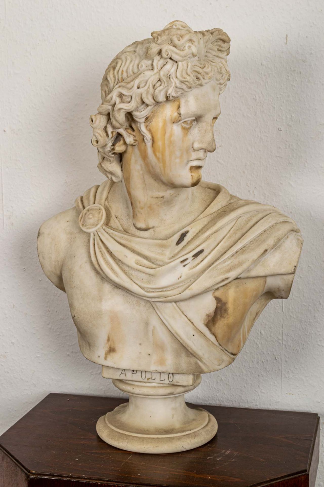 "APOLLO"; antike Marmorbüste des Gottes Apollo von Belvedere, Italien Ende 19. - Bild 2 aus 19