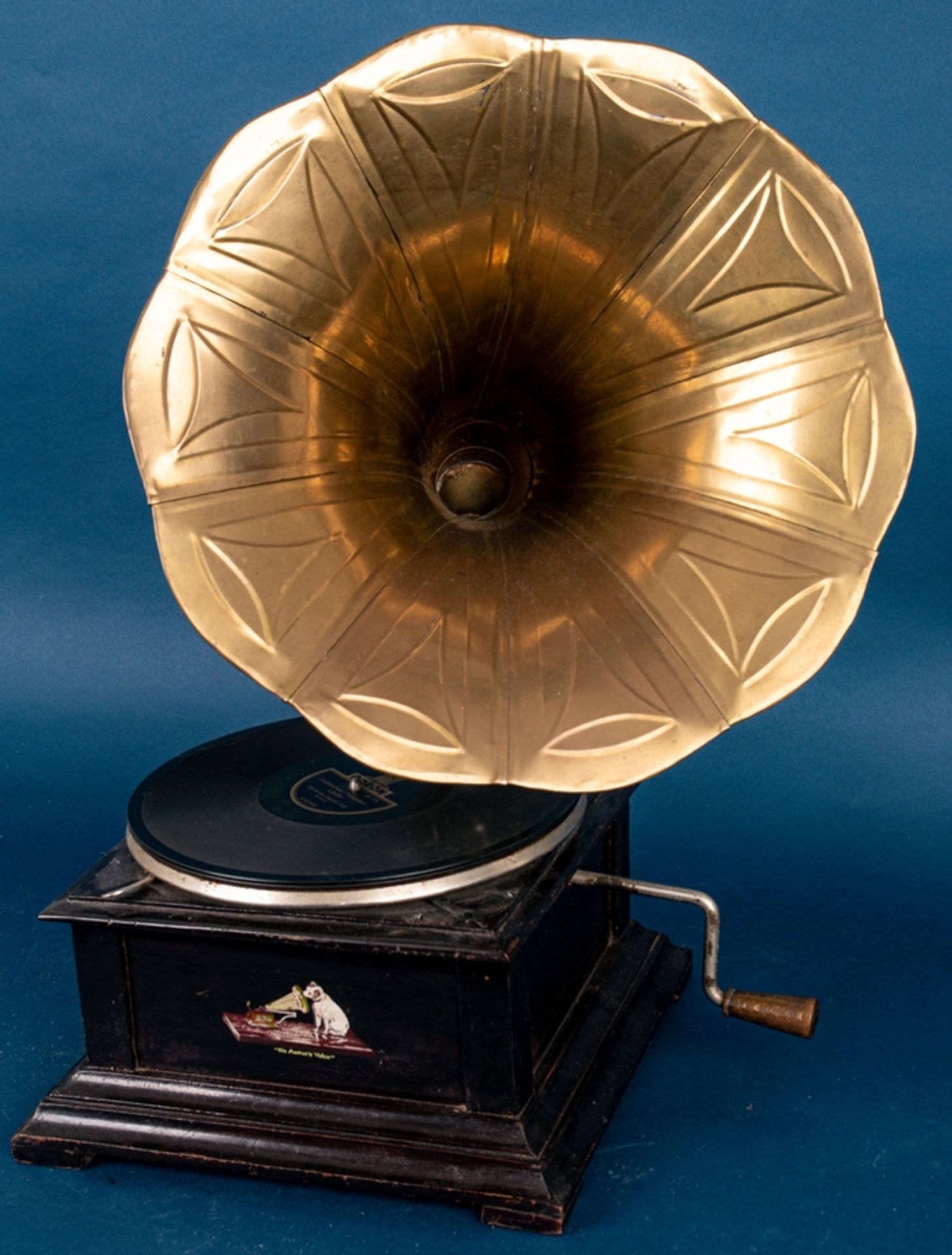 Älteres Trichter-Grammophon bez. "His Masters Voice" nach historischem Vorbild, - Bild 2 aus 8