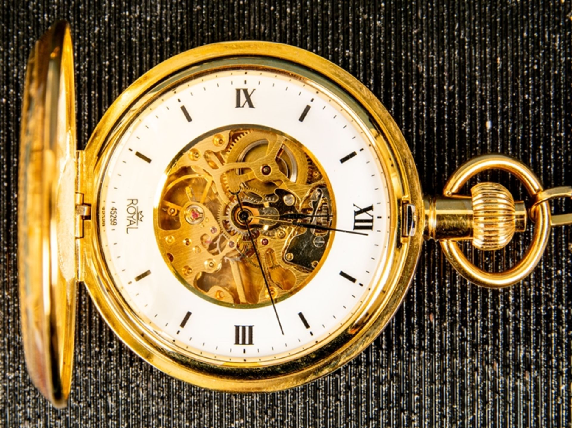 3 versch. "ROYAL" - Taschenuhren, vergoldete Metallgehäuse, 1 x Handaufzug / 2 - Bild 8 aus 12