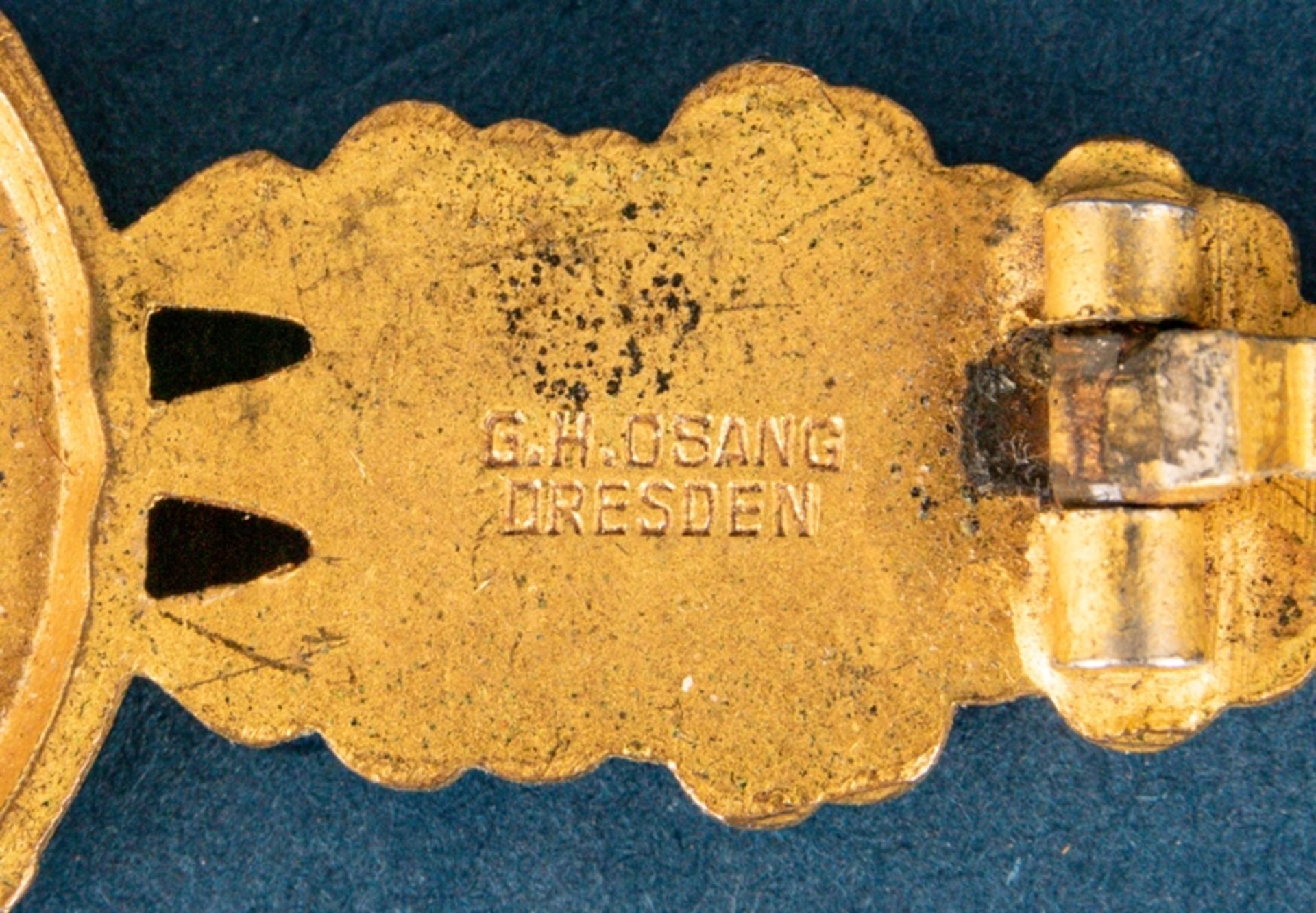 Frontflugspange für Kampfflieger in Gold, Hersteller G. H. Osang, Dresden, Bund - Image 4 of 4