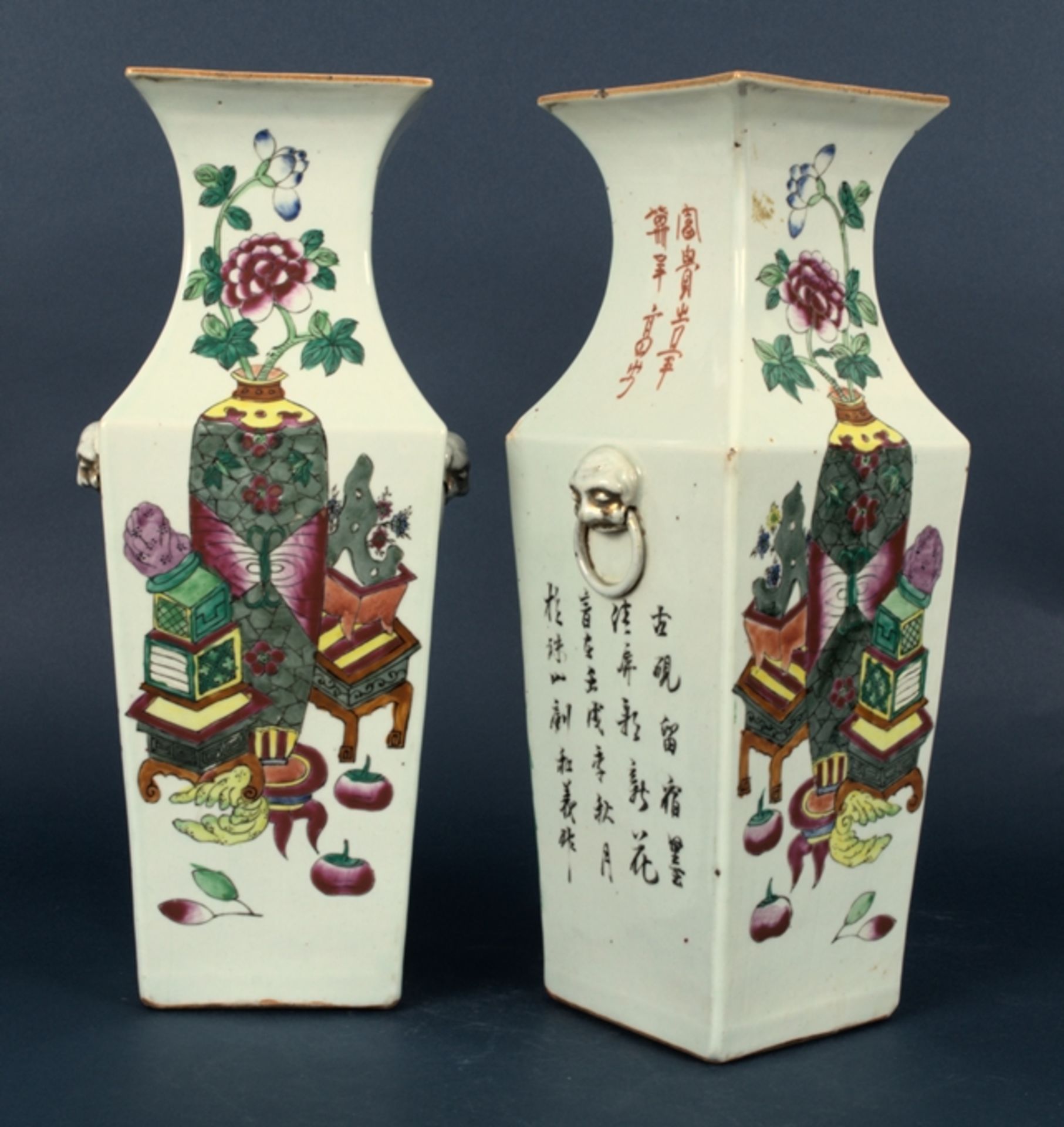 Paar antiker "Hochzeits"-Vasen, China Qing-Dynastie aus Regierungszeit des Kais - Image 13 of 34