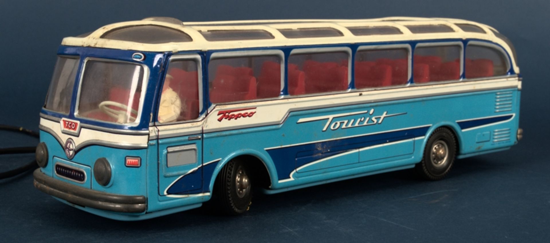 TOURIST - "TIPPCO" Bus, lithographierter Dekor, Blech, Mitte 20. Jhd., Made in - Image 8 of 15