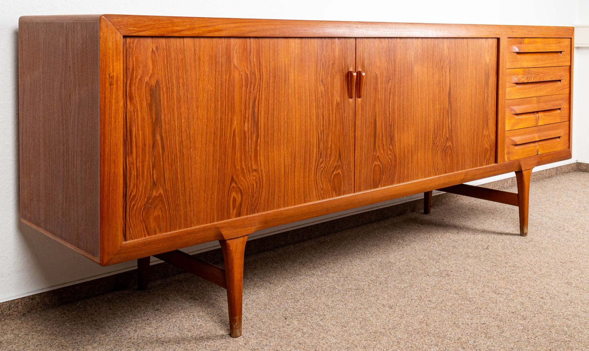 Elegantes, freistellbares MID-CENTURY Teakholz-Sideboard der 1960er/70er Jahre, - Image 3 of 16