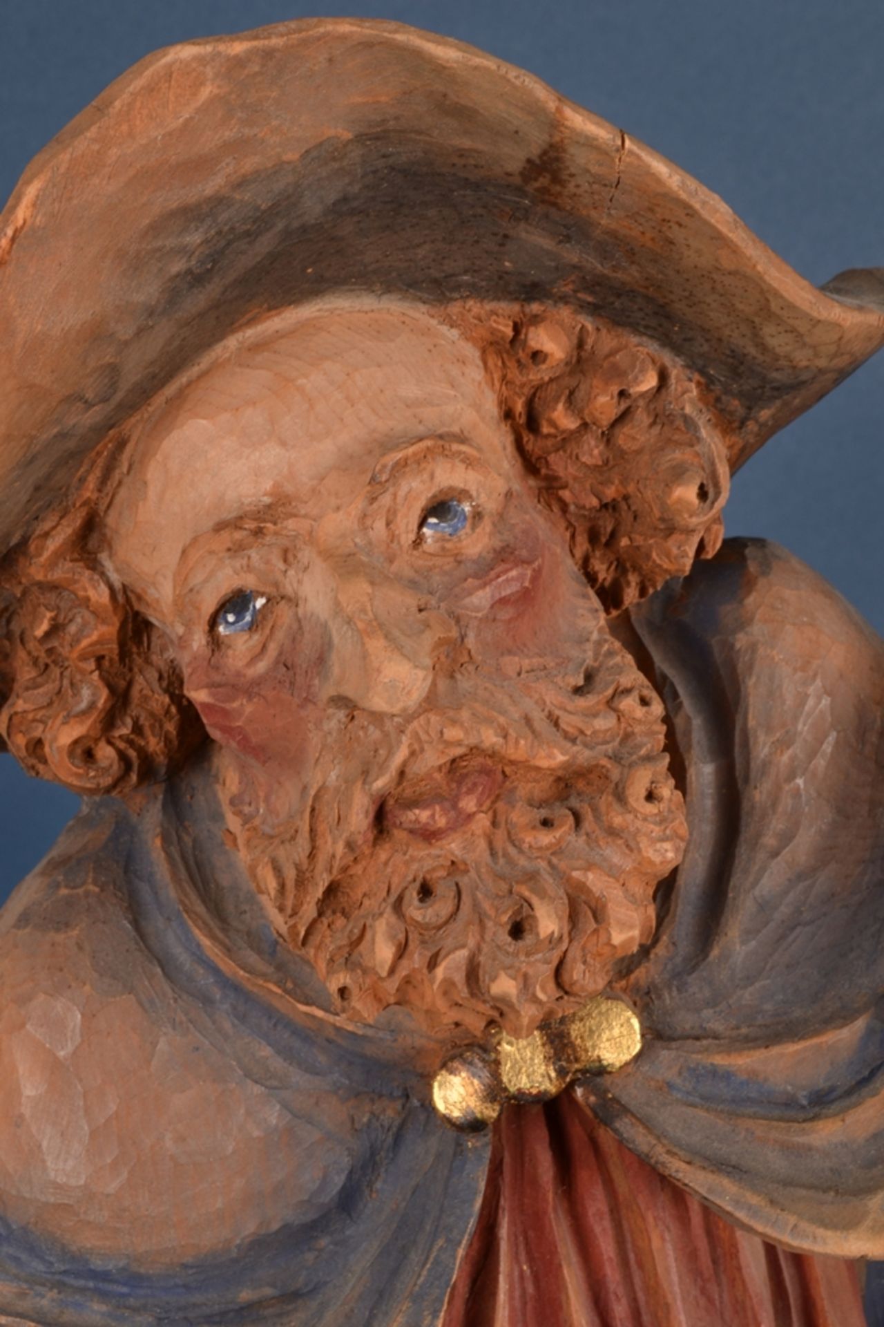 4teilige "Schäfer mit Schafen"-Figurengruppe, Holz geschnitzt, polychrom bemalt - Image 6 of 15
