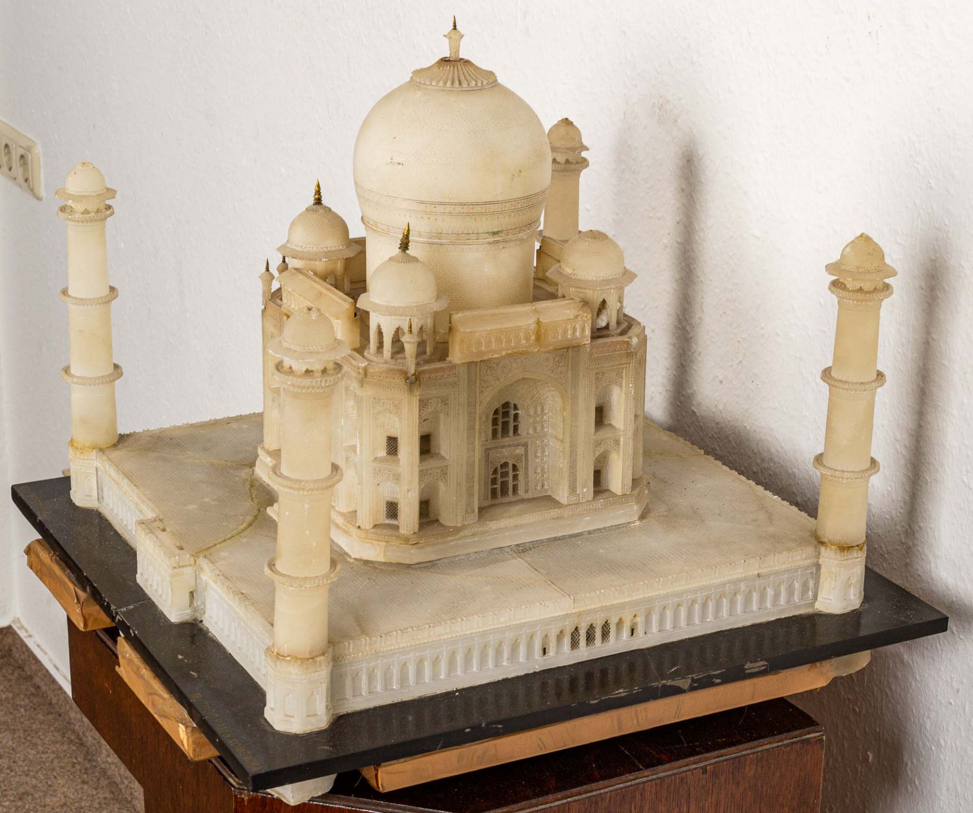 Seltenes Tischmodell des "TAJ MAHAL" (Tadsch Mahal), Agra/Indien um 1880/90, Al - Image 9 of 23