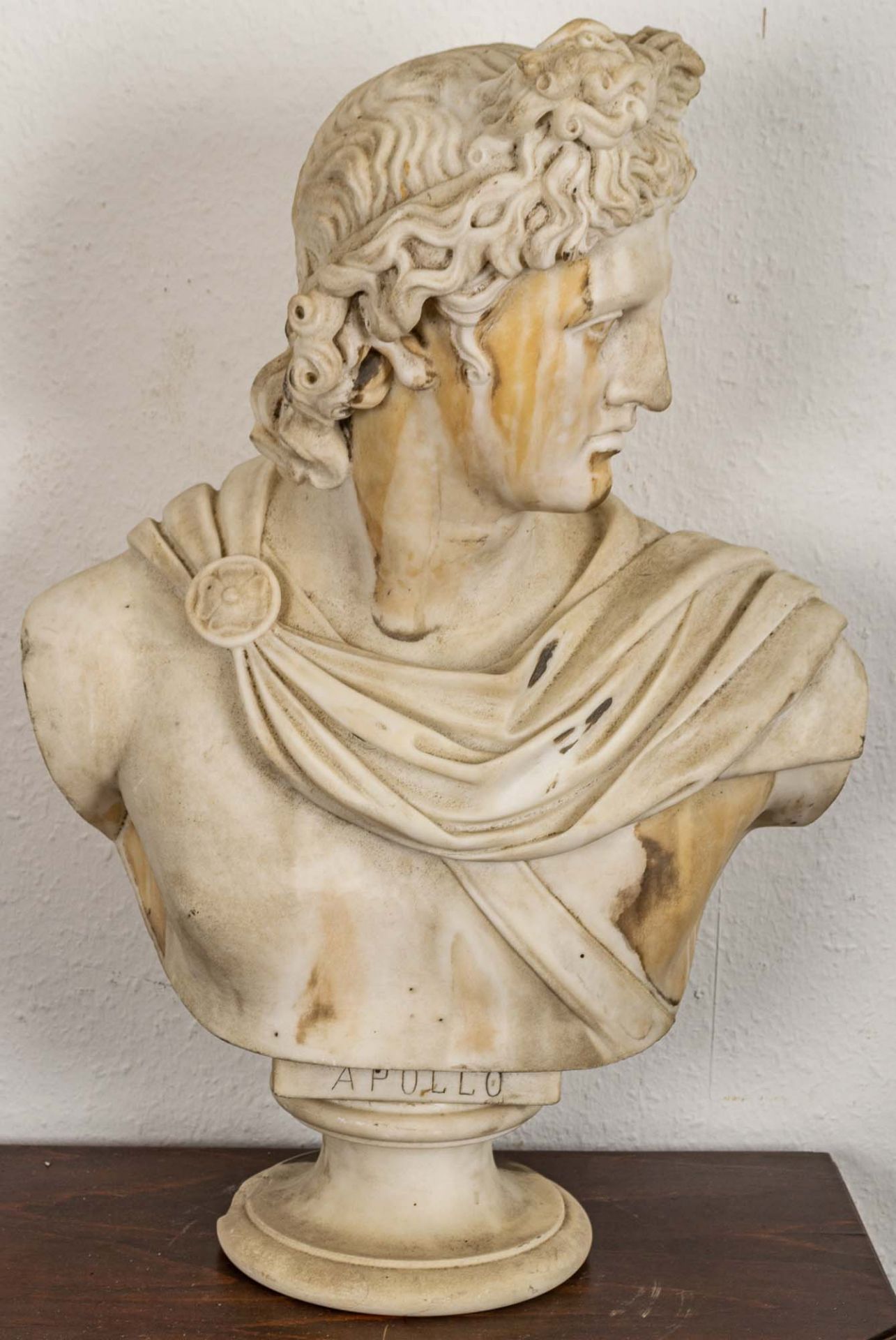 "APOLLO"; antike Marmorbüste des Gottes Apollo von Belvedere, Italien Ende 19. - Bild 8 aus 19