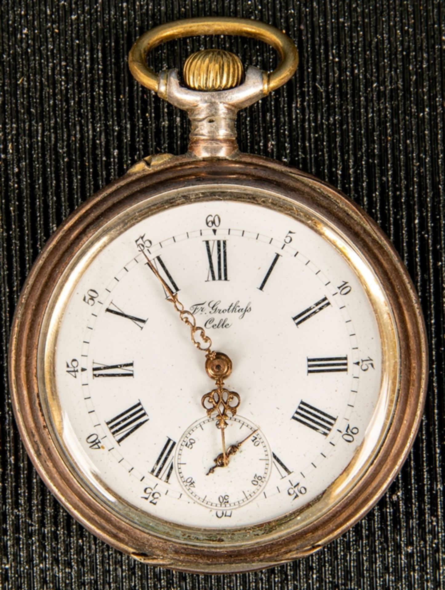 Offene Herrentaschenuhr um 1900/ 20, ungeprüftes Werk mit Handaufzug, läuft an.