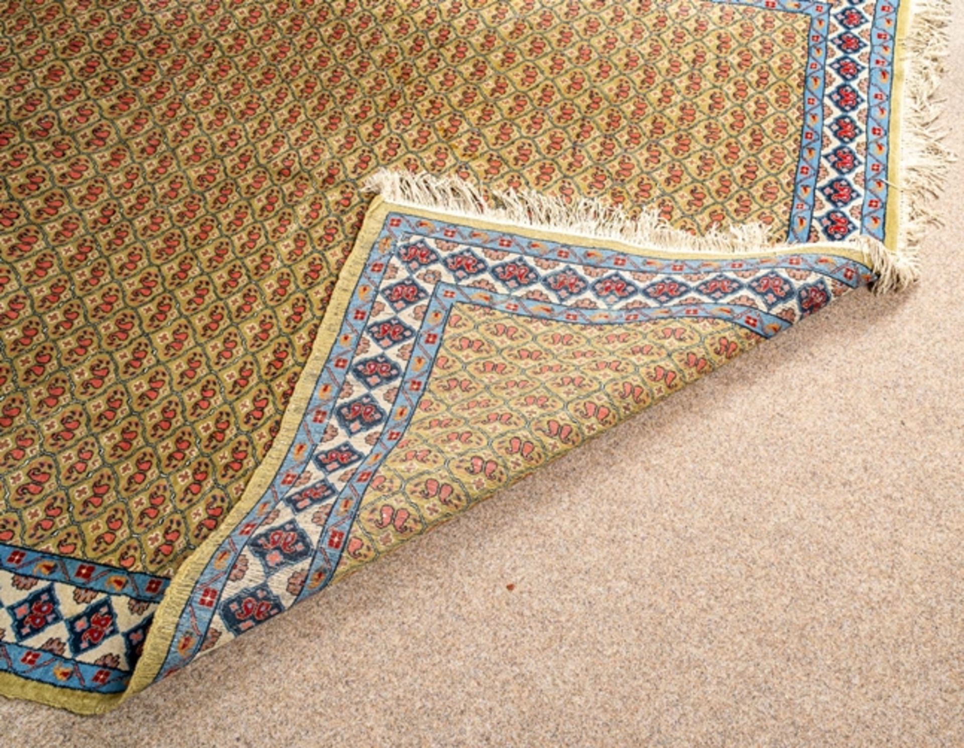 Machilipatnam "Teppich", antik, Südostasien, Ende 19. Jhd. Wolle auf Baumwolle. - Bild 5 aus 5
