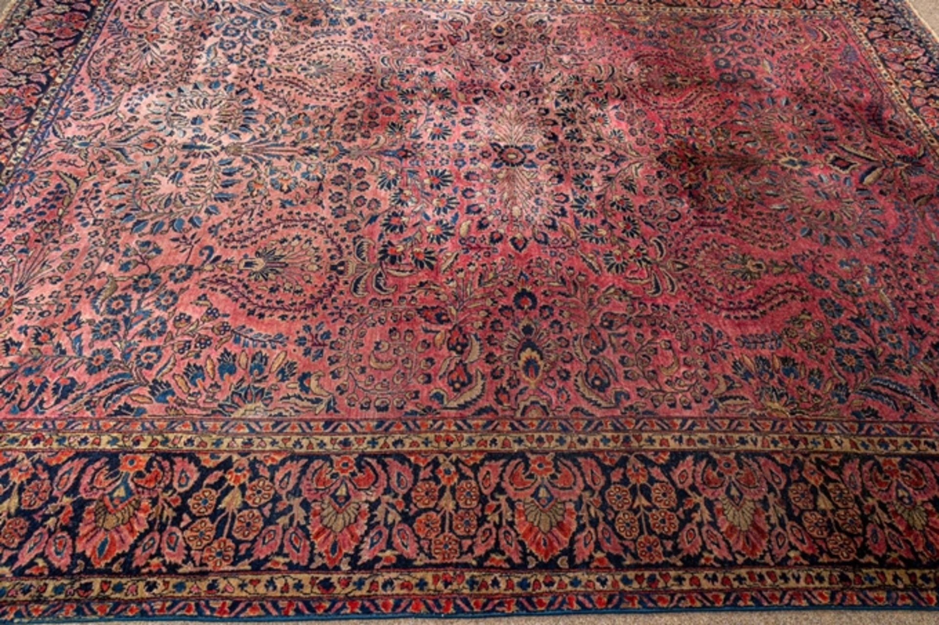 Antiker SAROUGH-Teppich, sog. "amerikanischer Sarough", ca. 266 x 348 cm, stärk - Bild 8 aus 12