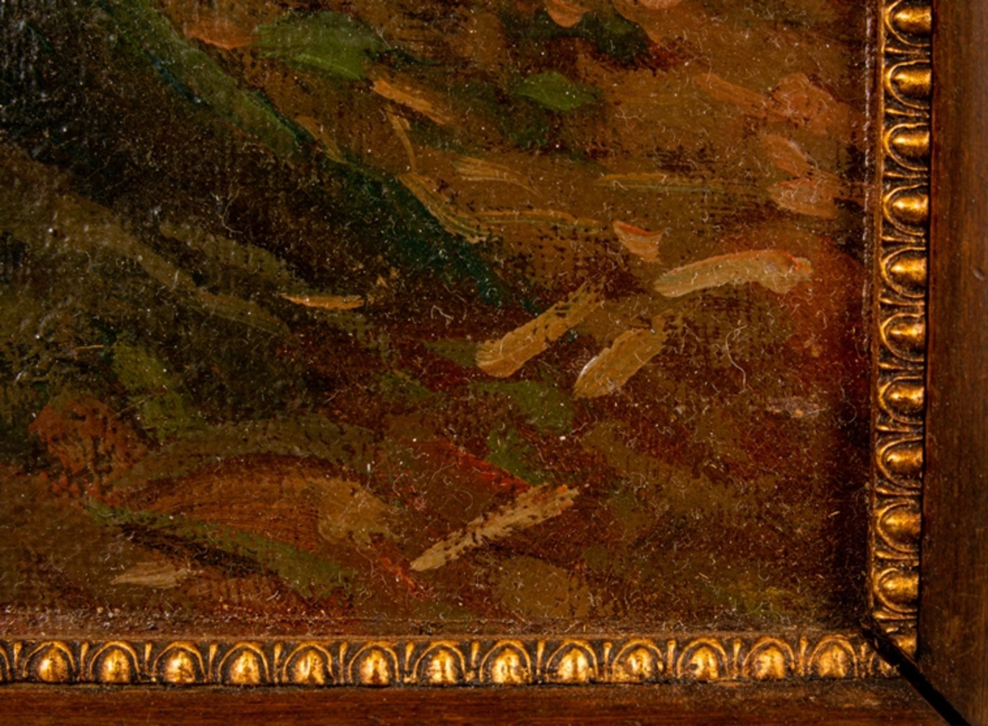 "Sommerlicher Buchenwald", Gemälde, Öl auf Platte, ca. 31 x 17 cm, unsignierte/ - Image 4 of 4