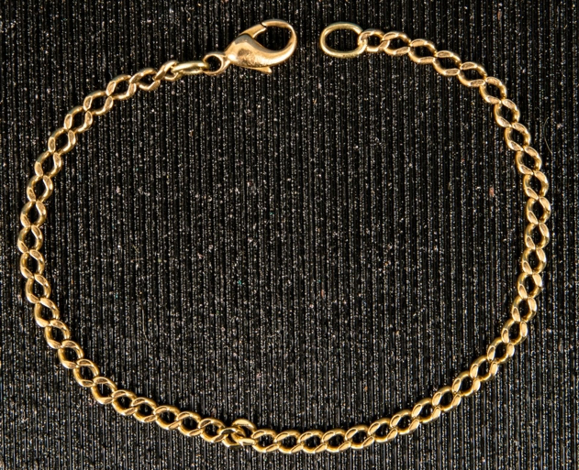 Glieder-Armkette mit Karabinerverschluss, 585er Gelbgold, Länge ca. 19,5 cm, ca