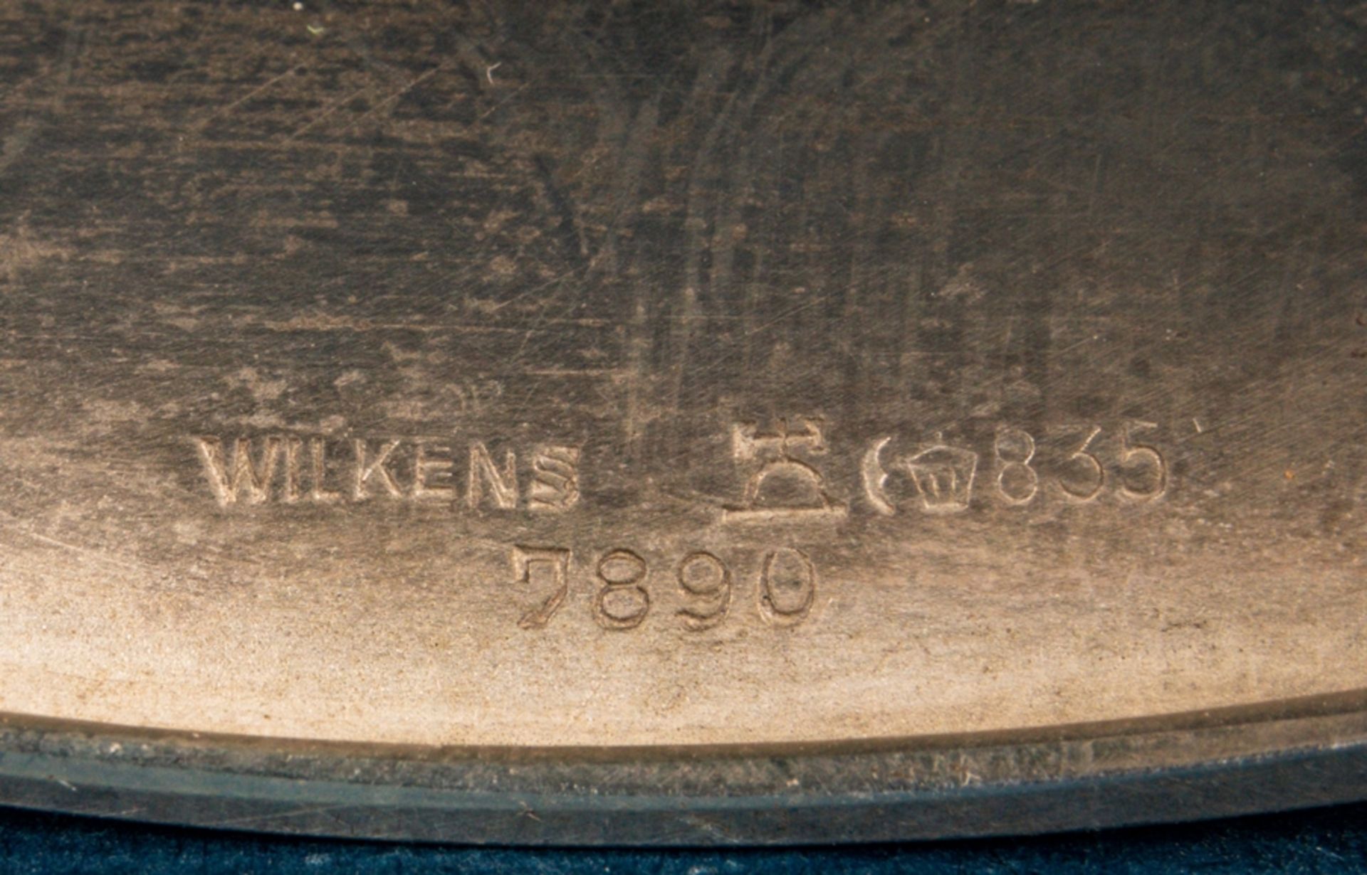 Wilkens Brotkorb/Obstkorb mit Henkel, ovale Grundform auf Sockel, Länge ca. 26 - Image 10 of 10