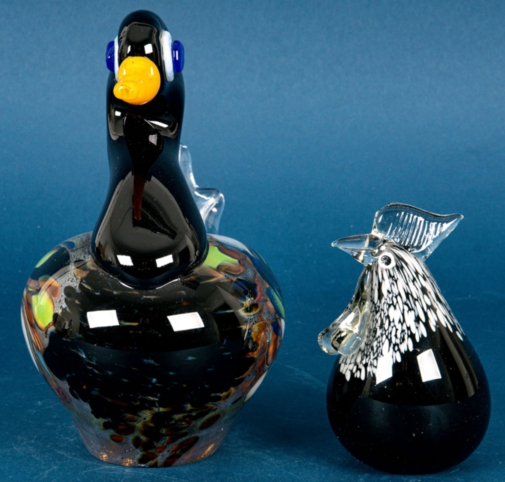 "Huhn & Ente" - zwei Glastiere, aus der 2. Hälfte des 20. Jhds., Huhn ca. 12,5 - Image 5 of 6