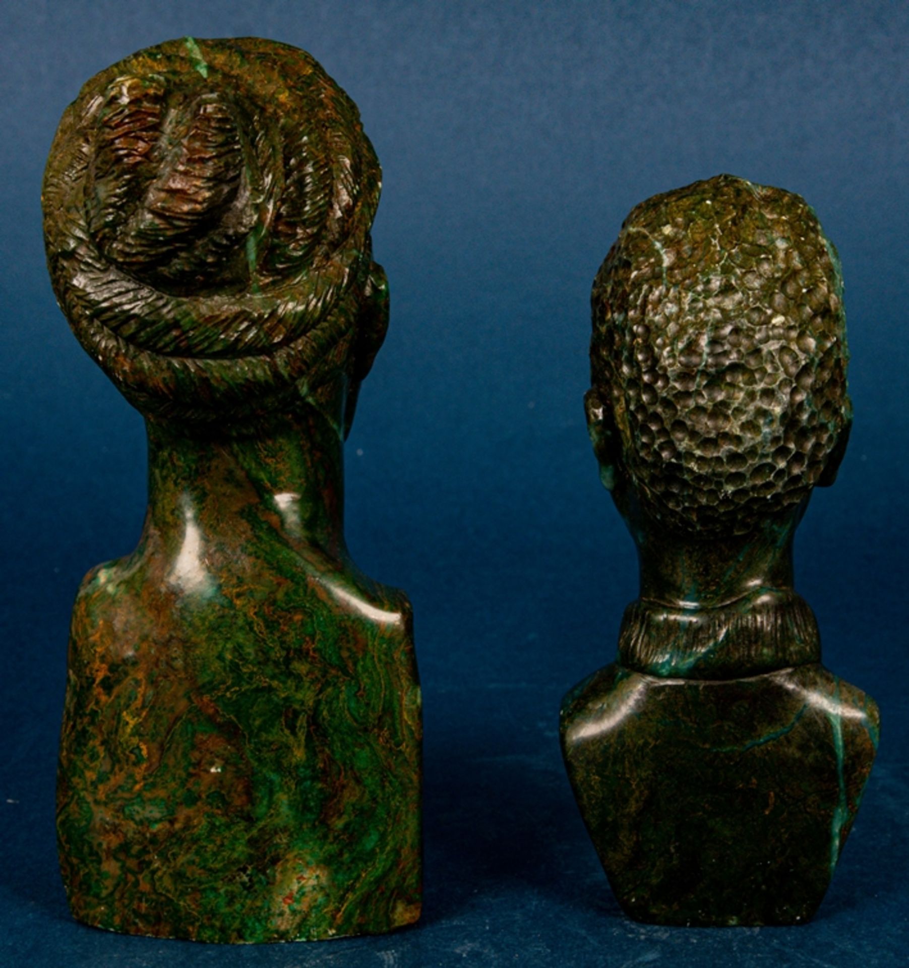 Paar afrikanischer Specksteinschnitzereien, Mann & Frau, Höhe ca. 18 bzw. ca. 1 - Image 4 of 12