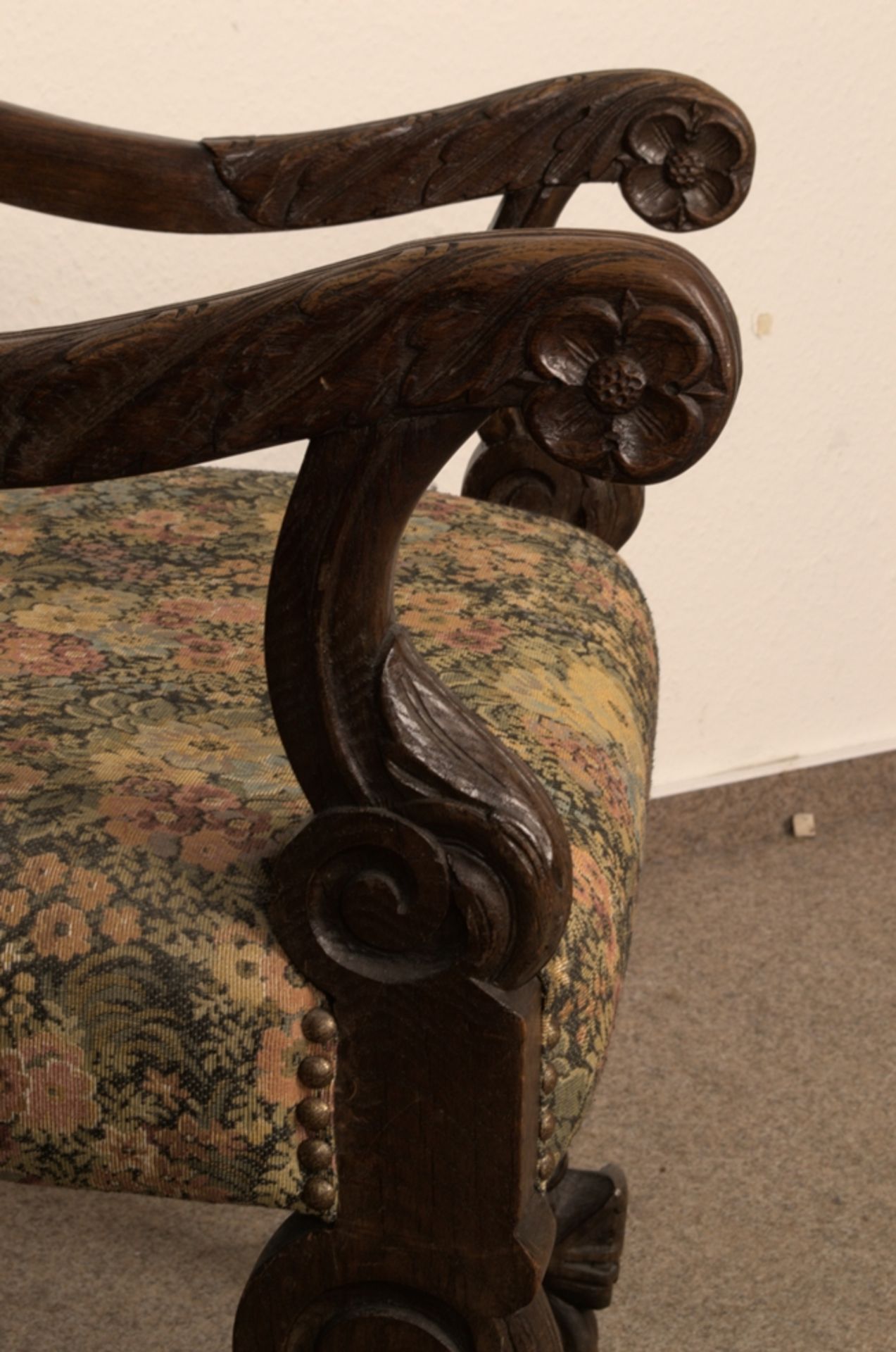 Armlehnsessel in barocker Formgebung, Stilmöbel des späten 20. Jhds. Lehnenhöhe - Image 6 of 8